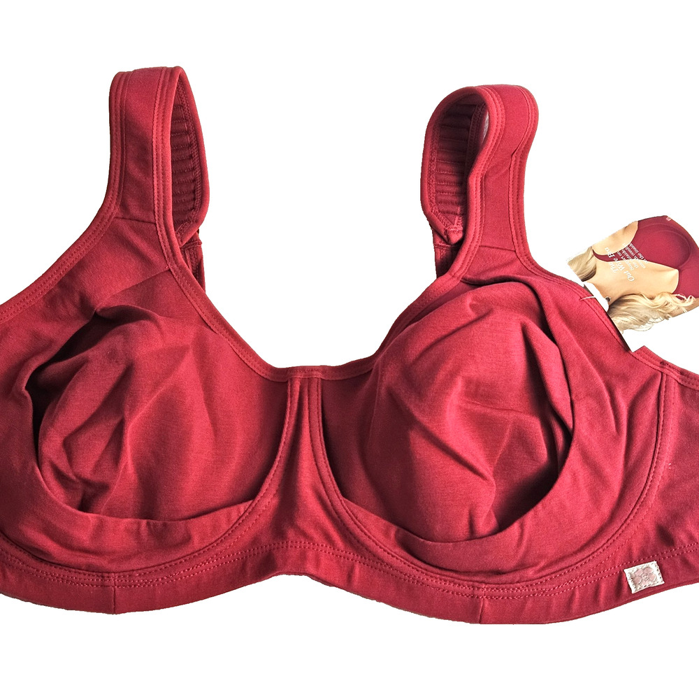 Comfort Choice Women's Plus Size Out Wire Bra 48B burgundy NWT